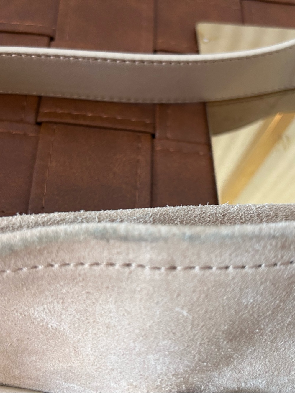 J.Crew Berkeley Leather Belted Bucket Bag Tote in Buttery Neutral Tan Suede - Picture 11 of 15